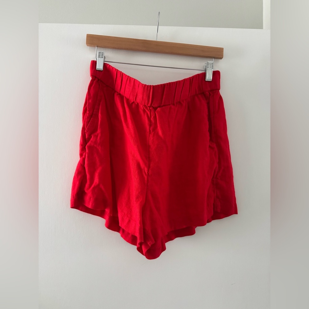 J. Crew Tropez Short In Linen | Vintage Red